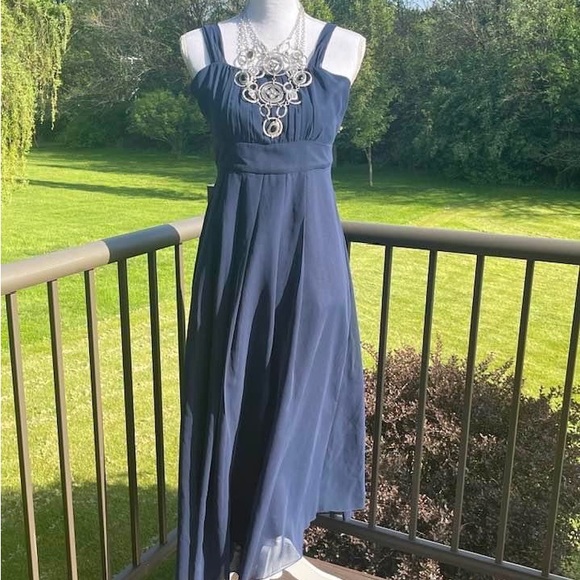 Chiffon Dress - Navy - size 14 - Picture 7 of 15